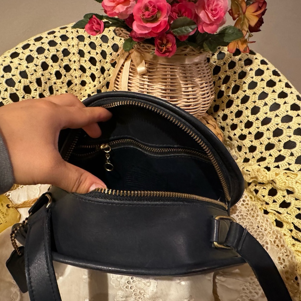 Coach Black Round Leather Crossbody Bag - Picture 4 of 5